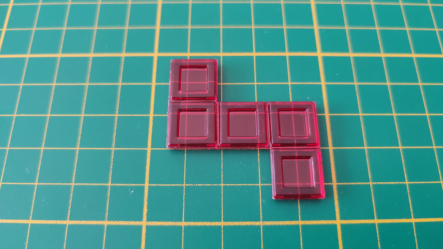 Polyominos rouge pentomino en L décalé pièce détachée jeu de société Blokus #E53