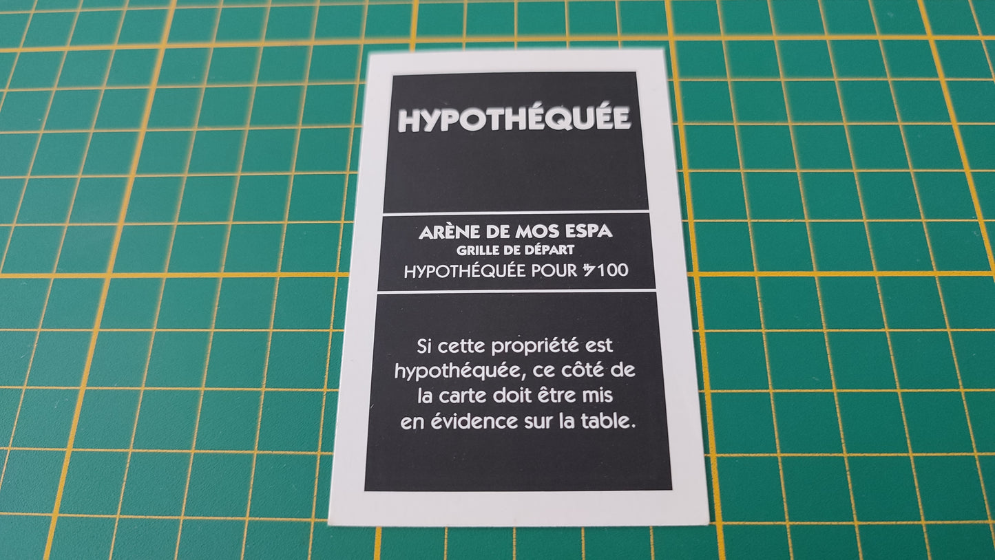 Propriété Arène de Mos Espa Grille de départ pièce détachée jeu de société Monopoly Star Wars épisode 1 #A81