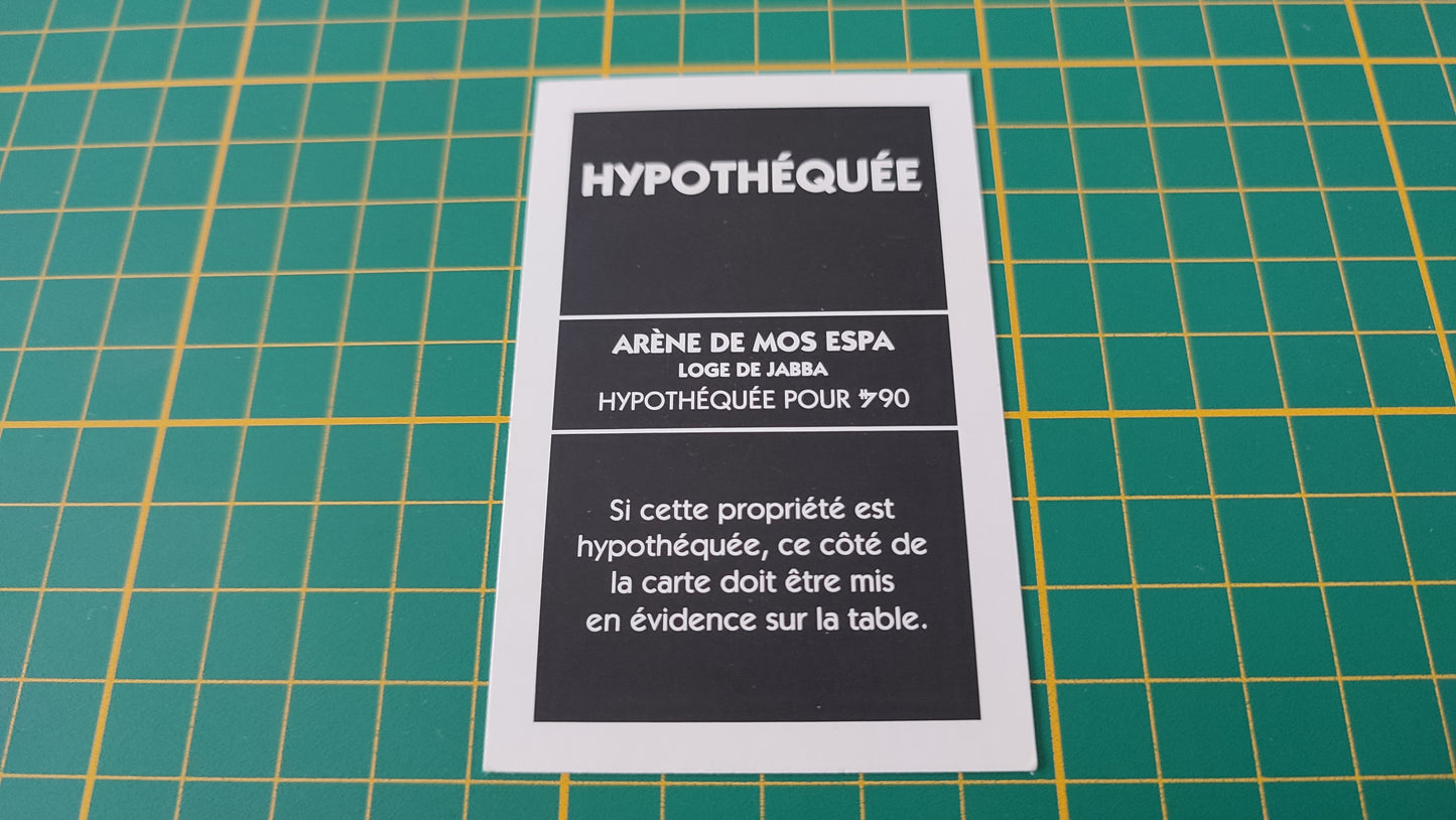 Propriété Arène de Mos Espa Loge de Jabba pièce détachée jeu de société Monopoly Star Wars épisode 1 #A81