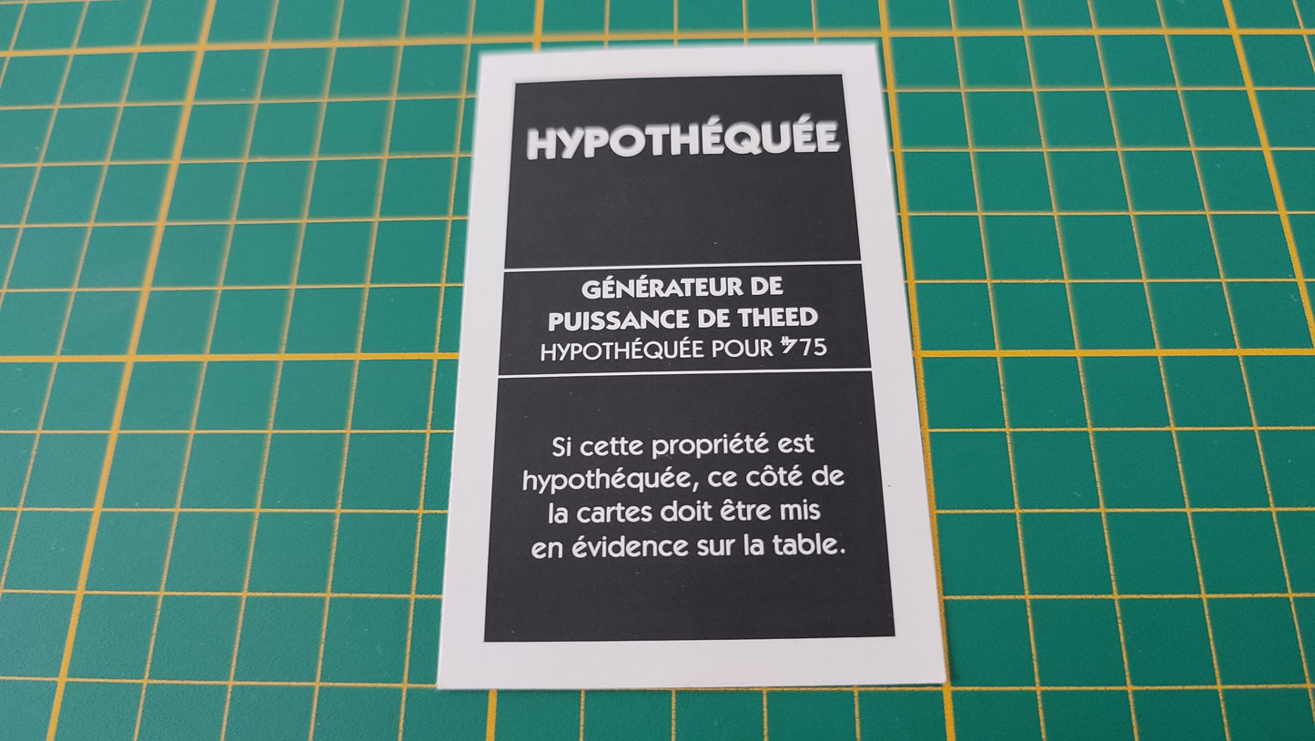 Propriété Générateur de puissance de theed pièce détachée jeu de société Monopoly Star Wars épisode 1 #A81