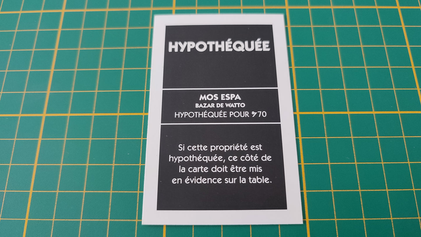 Propriété Mos Espa Bazar de watto pièce détachée jeu de société Monopoly Star Wars épisode 1 #A81