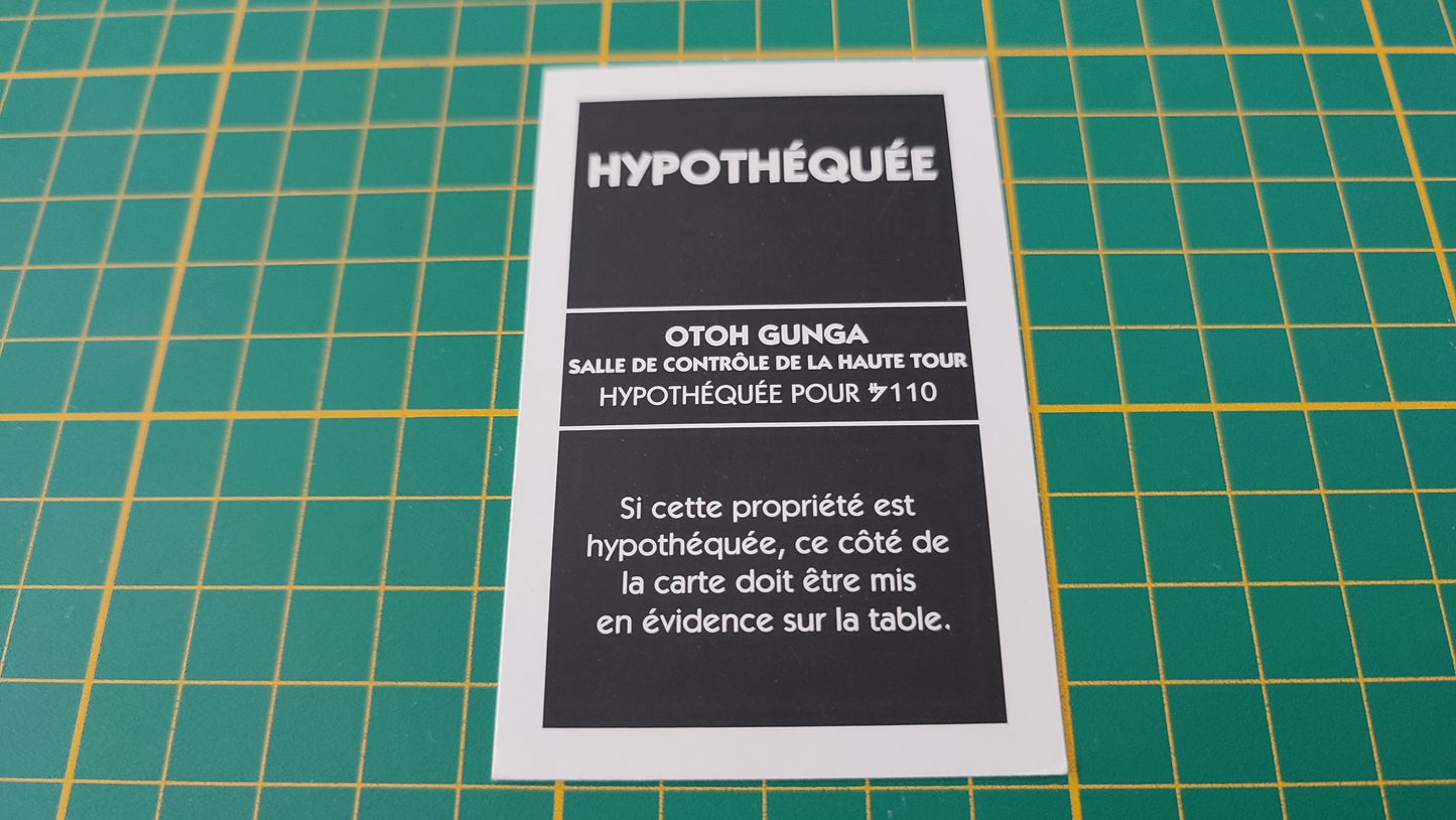 Propriété Otoh Gunga Salle de contrôle de la haute tour pièce détachée jeu de société Monopoly Star Wars épisode 1 #A81