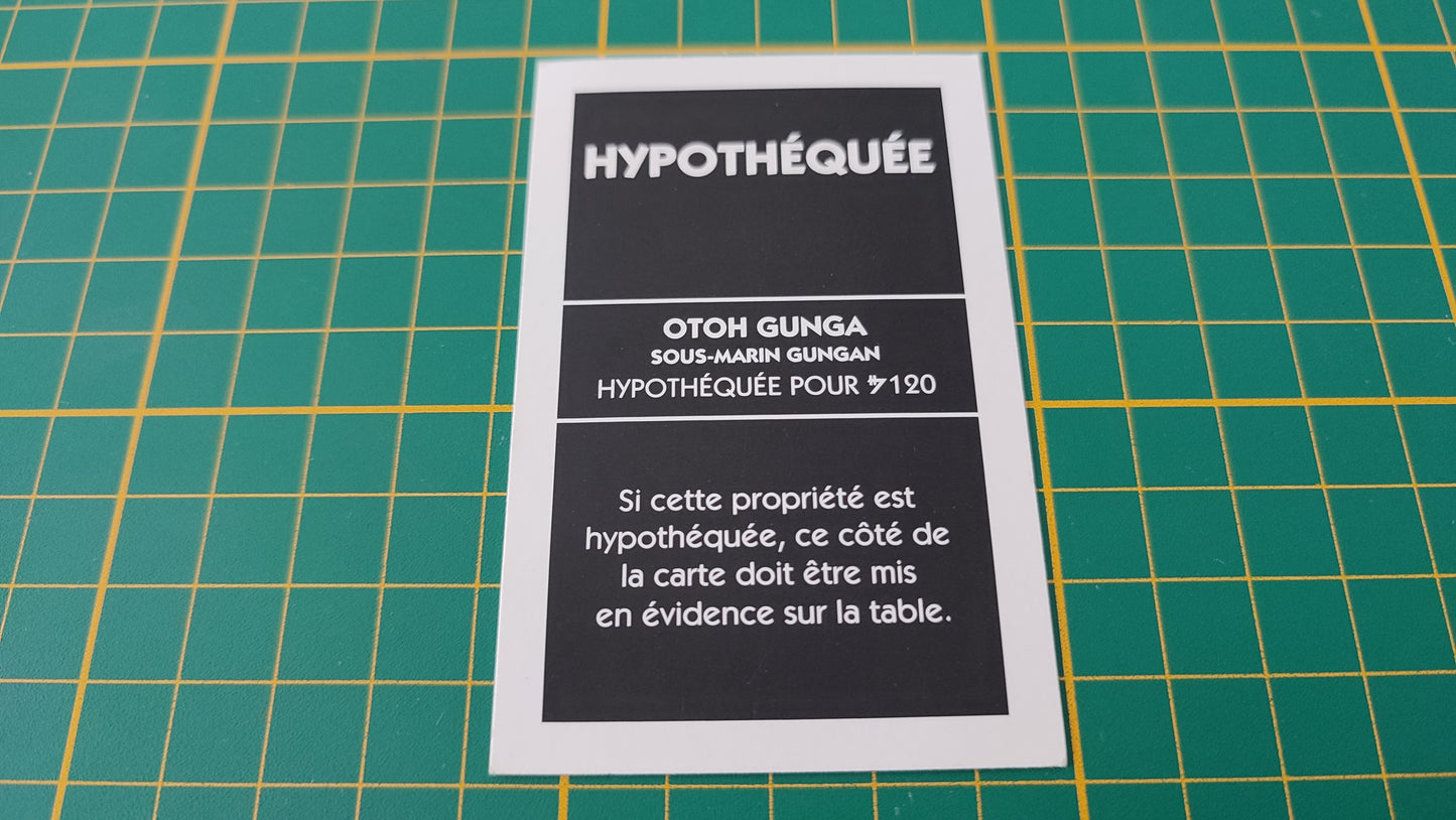 Propriété Otoh Gunga Sous-marin Gungan pièce détachée jeu de société Monopoly Star Wars épisode 1 #A81