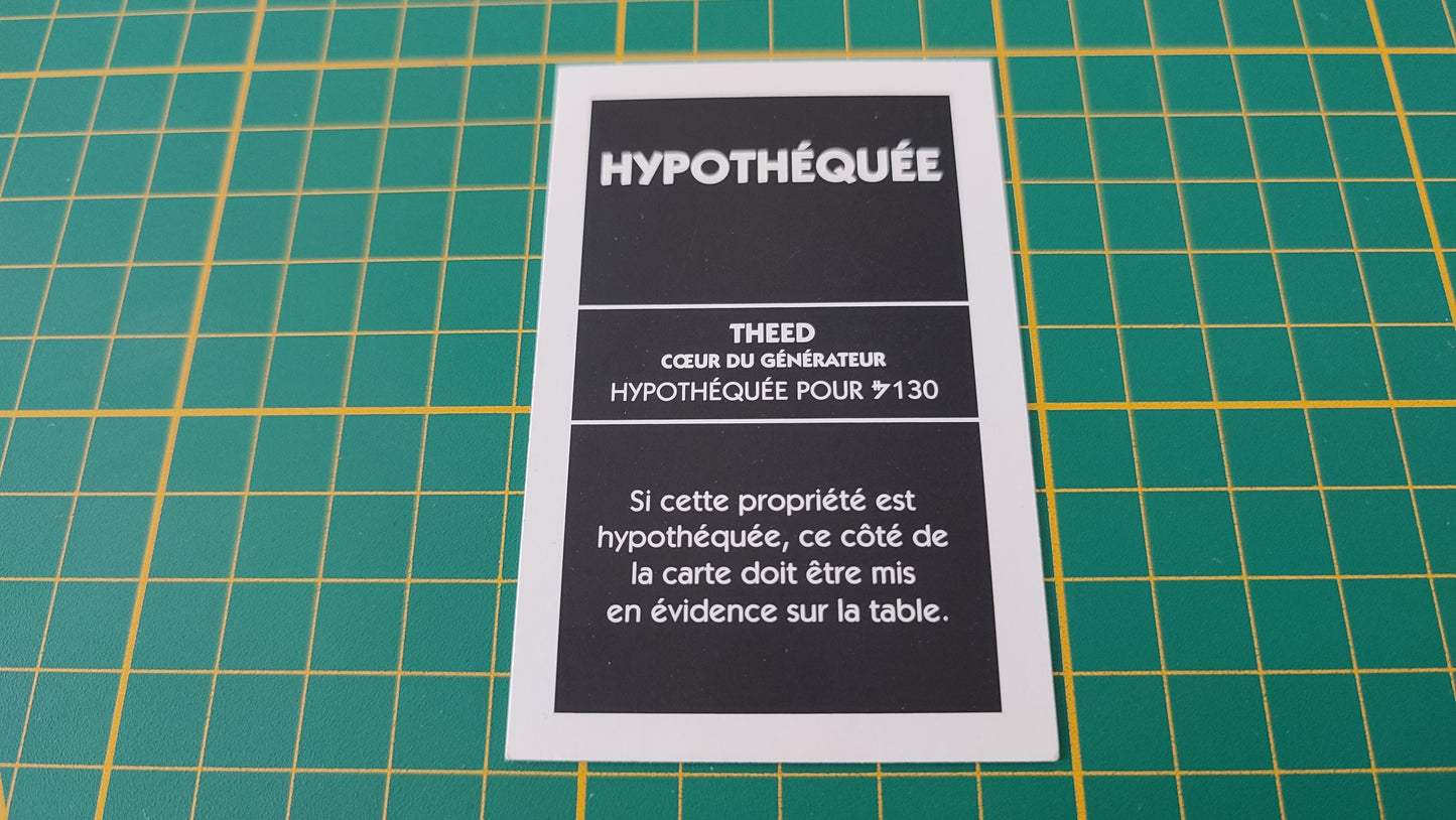Propriété Theed cœur du générateur pièce détachée jeu de société Monopoly Star Wars épisode 1 #A81