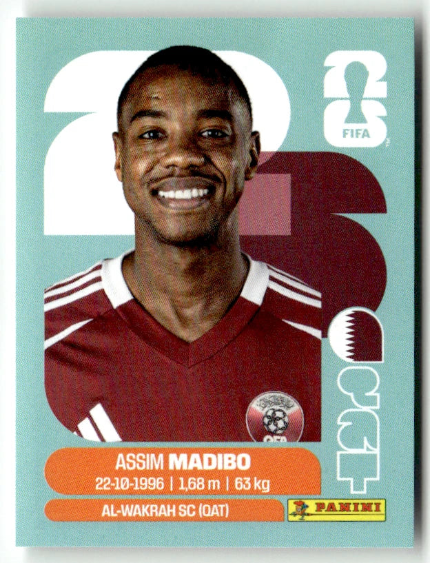 QAT 11 Assim Madibo - Sticker autocollant Panini Coupe du Monde FIFA 2026 Quatar - Pièce détachée