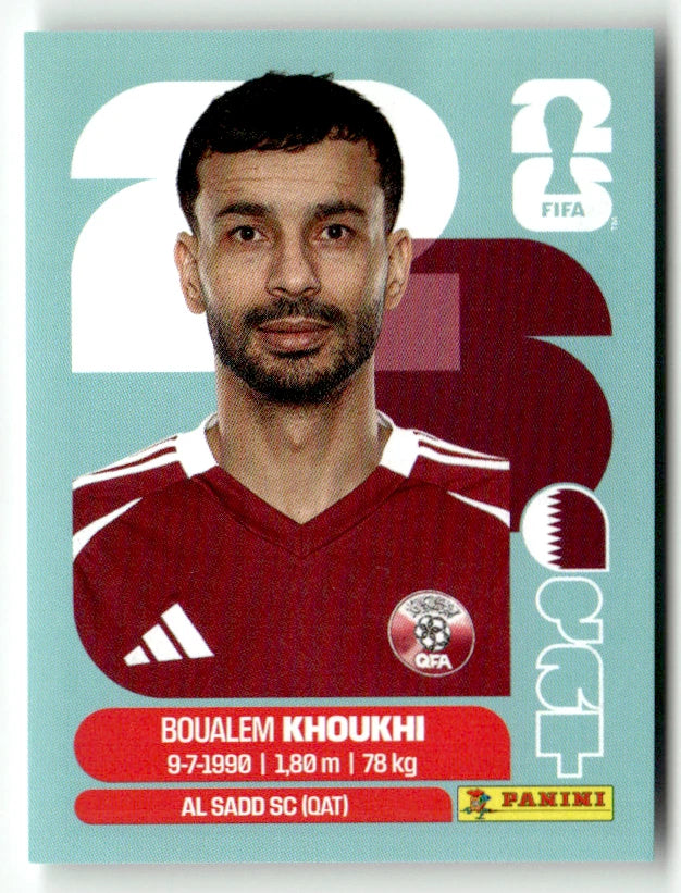 QAT 6 Boualem Khoukhi - Sticker autocollant Panini Coupe du Monde FIFA 2026 Quatar - Pièce détachée