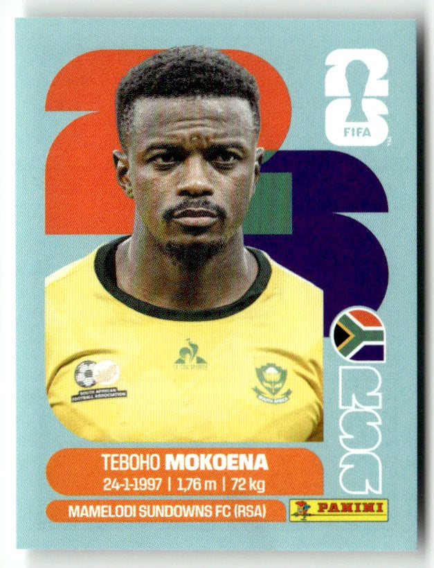 RSA 11 Mokoena - Sticker autocollant Panini Coupe du Monde FIFA 2026 Afrique du Sud - Pièce détachée