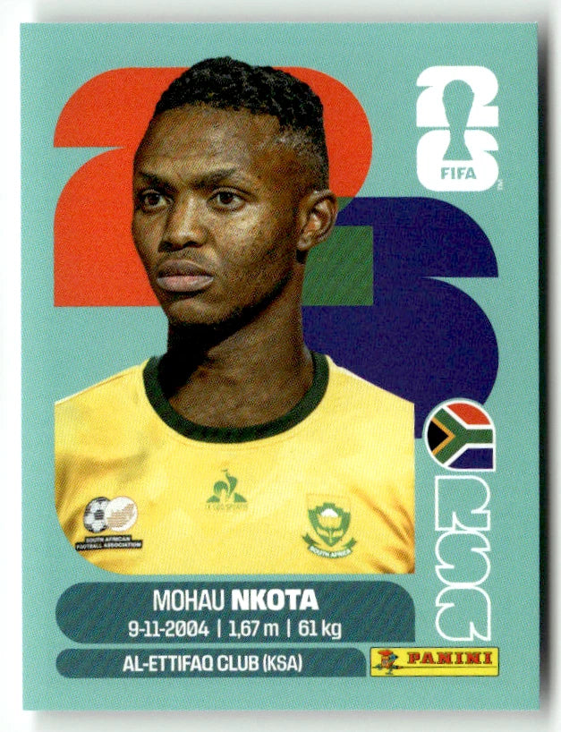 RSA 19 Mohau Nkota - Sticker autocollant Panini Coupe du Monde FIFA 2026 Afrique du Sud - Pièce détachée