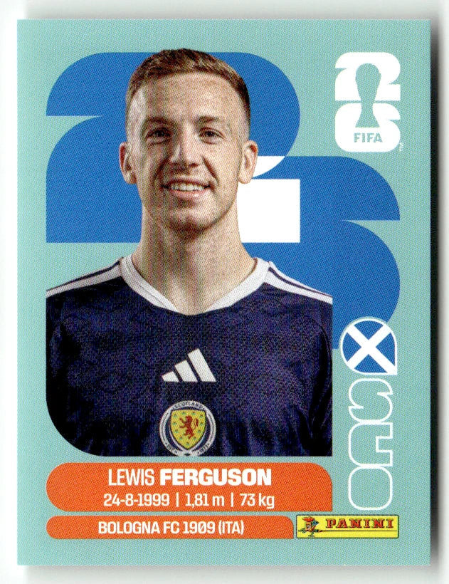 SCO 14 Lewis Ferguson - Sticker autocollant Panini Coupe du Monde FIFA 2026 Écosse - Pièce détachée