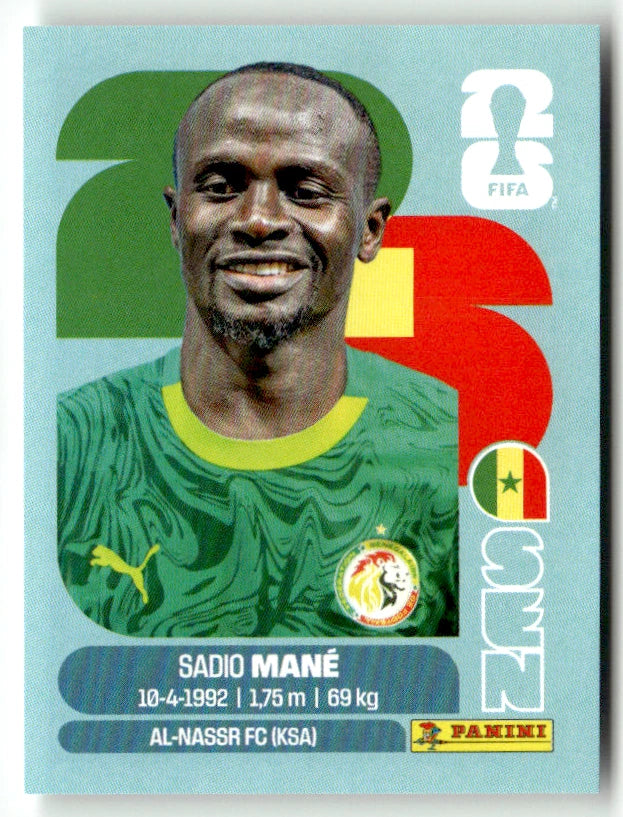 SEN 15 Sadio Mane - Sticker autocollant Panini Coupe du Monde FIFA 2026 Sénégal - Pièce détachée