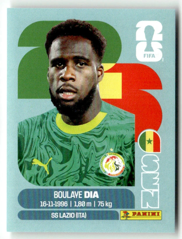 SEN 17 Boulaye Dia - Sticker autocollant Panini Coupe du Monde FIFA 2026 Sénégal - Pièce détachée
