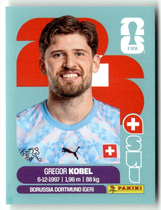 SUI 2 Gregor Kobel - Sticker autocollant Panini Coupe du Monde FIFA 2026 Suisse - Pièce détachée