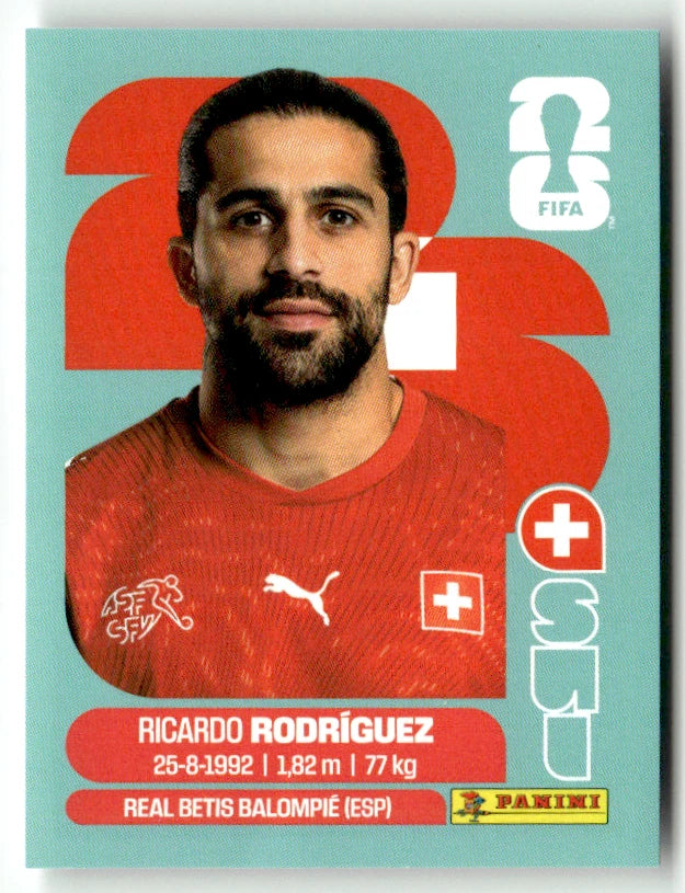 SUI 5 Ricardo Rodriguez - Sticker autocollant Panini Coupe du Monde FIFA 2026 Suisse - Pièce détachée