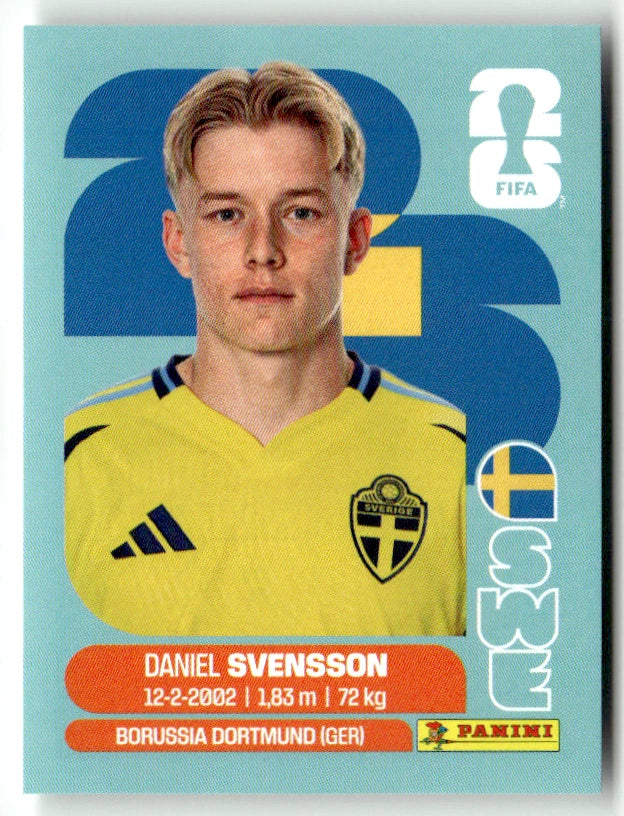 SWE 14 Daniel Svensson - Sticker autocollant Panini Coupe du Monde FIFA 2026 Suède - Pièce détachée