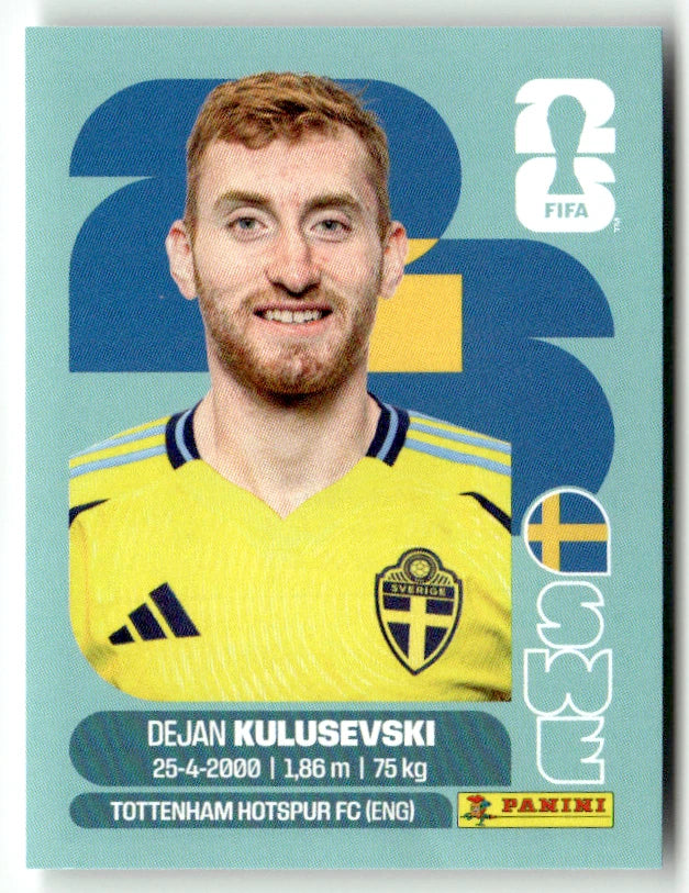 SWE 17 Dejan Kulusevski - Sticker autocollant Panini Coupe du Monde FIFA 2026 Suède - Pièce détachée
