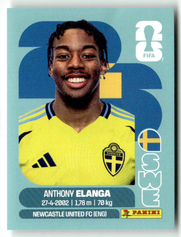 SWE 18 Anthony Elanga - Sticker autocollant Panini Coupe du Monde FIFA 2026 Suède - Pièce détachée
