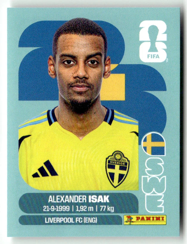 SWE 19 Alexander Isak - Sticker autocollant Panini Coupe du Monde FIFA 2026 Suède - Pièce détachée