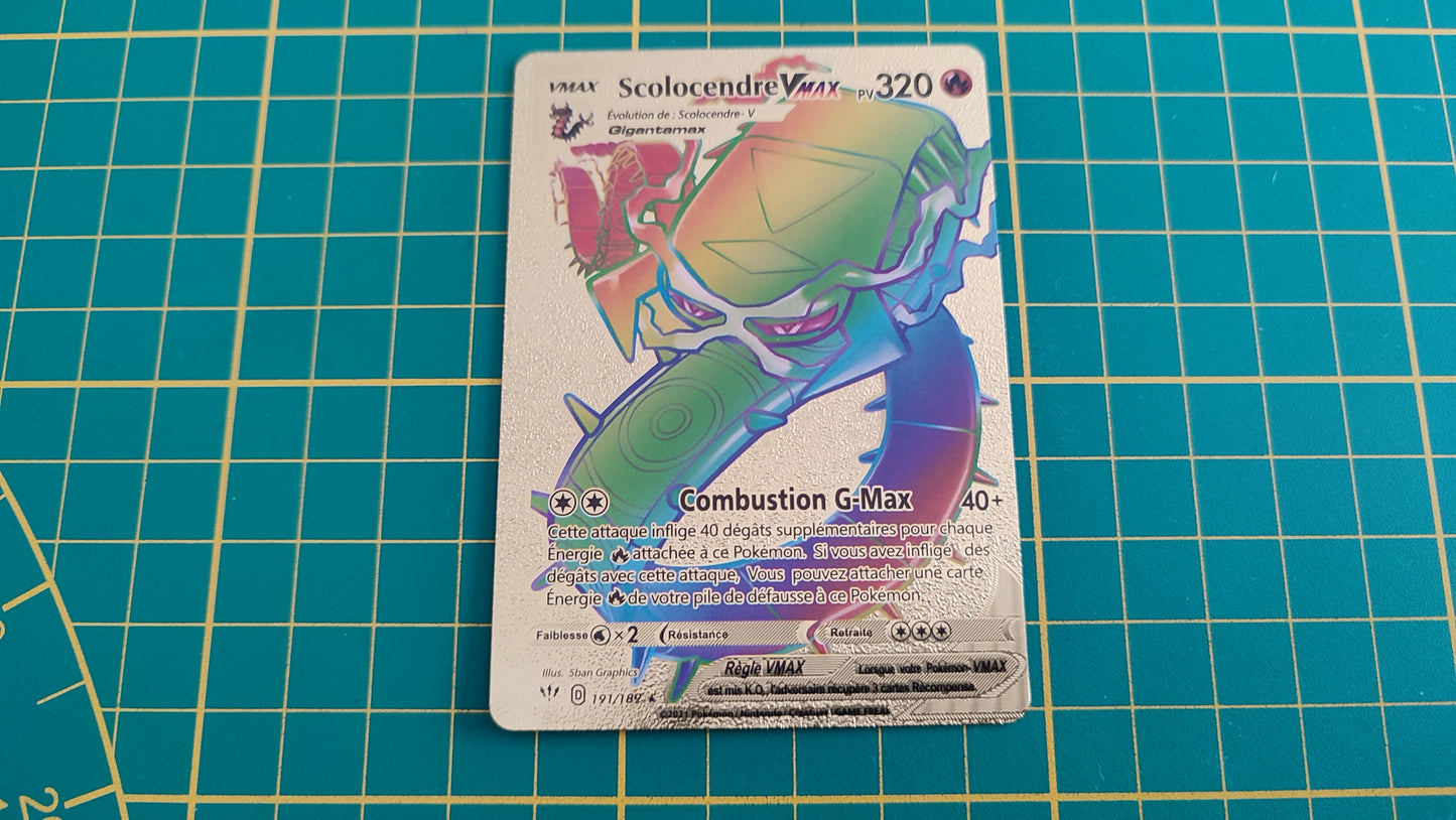 Scolocendre Vmax carte illustration Pokémon cosplay couleur or française #C17