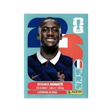 Sticker autocollant Panini FRA 6 Ibrahima Konate pièce détachée