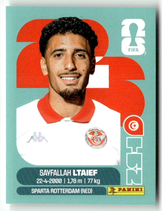 TUN 19 Sayfallah Ltaief - Sticker autocollant Panini Coupe du Monde FIFA 2026 Tunisie - Pièce détachée