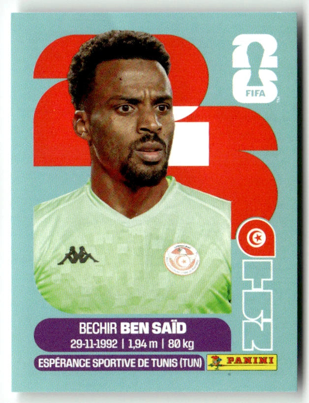 TUN 2 Bechir Ben Said - Sticker autocollant Panini Coupe du Monde FIFA 2026 Tunisie - Pièce détachée