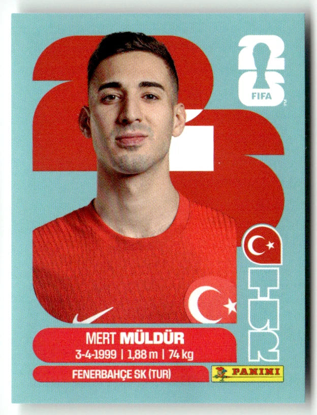 TUR 3 Mert Müldür - Sticker autocollant Panini Coupe du Monde FIFA 2026 Turquie - Pièce détachée