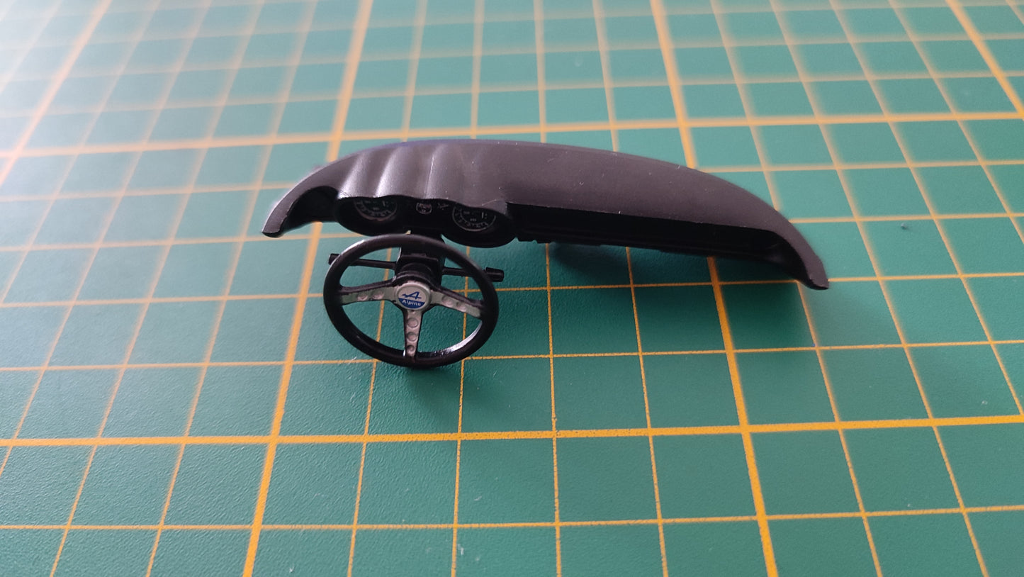 Tableau de bord + volant pièce détachée miniature Altaya Renault Alpine A110 Wrc 1/18 1/18e 1/18ème #C10