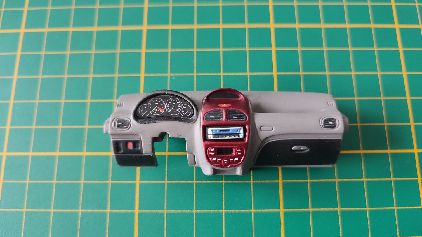 Tableau de bord pièce détachée miniature Norev Peugeot 206 gti street racer 1/18 1/18e 1/18ème #D27