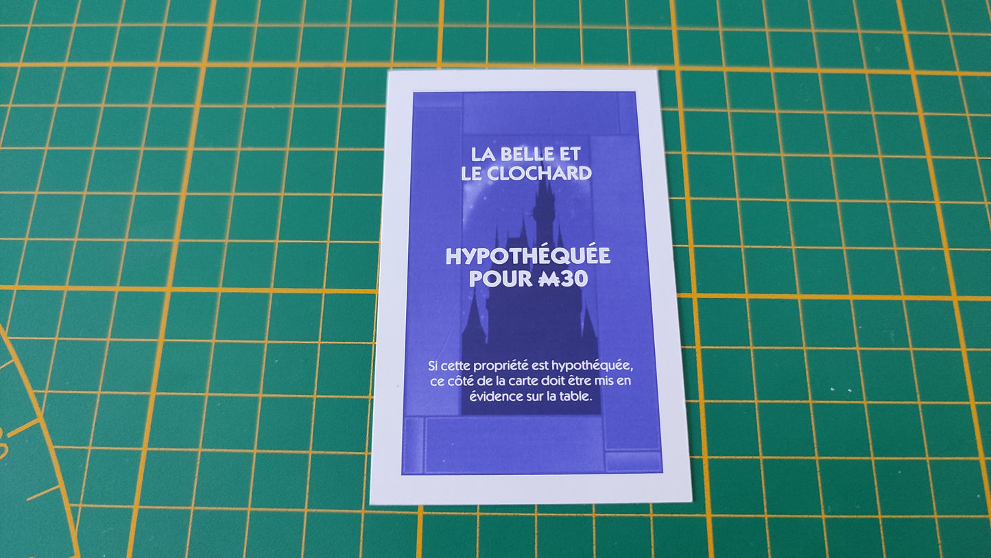 Titre de propriété Le belle et le clochard pièce détachée jeu de société Monopoly Disney éditions Hasbro #B94