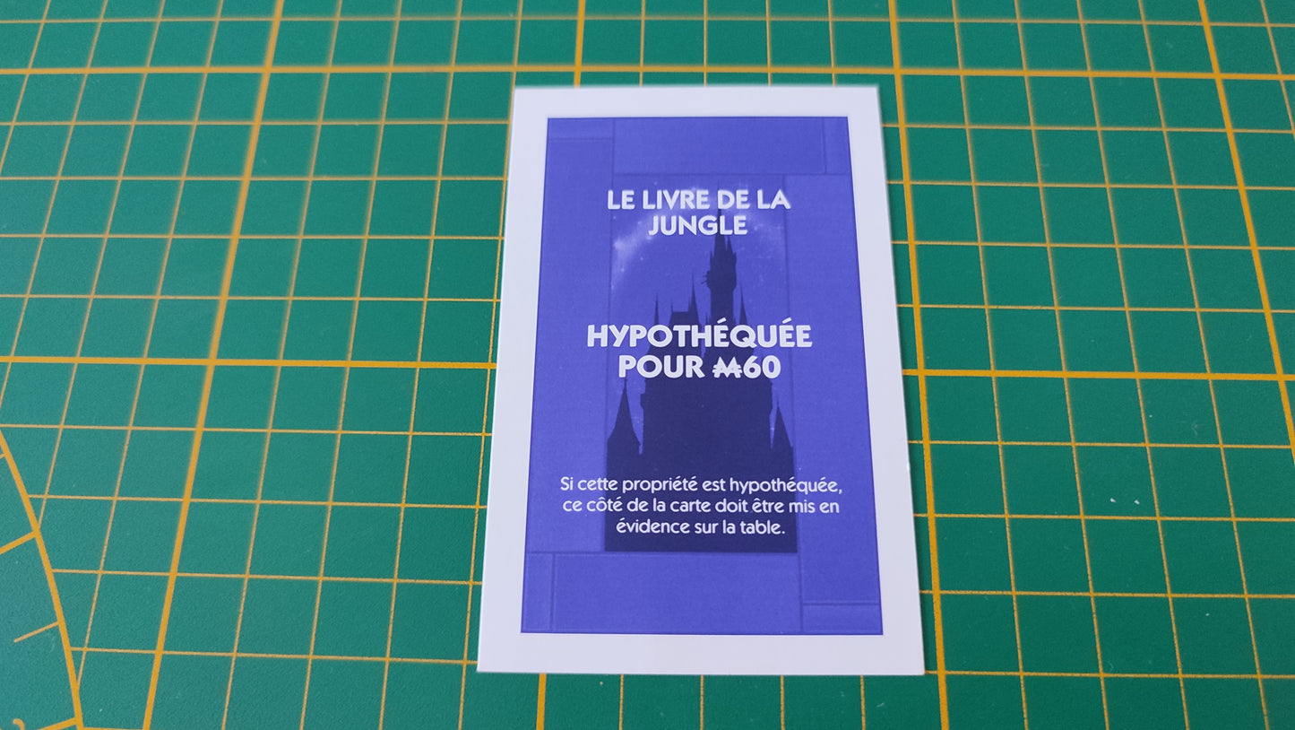 Titre de propriété Le livre de la jungle pièce détachée jeu de société Monopoly Disney éditions Hasbro #B94