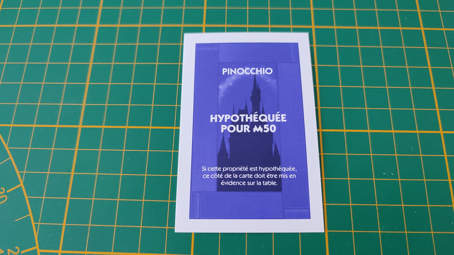 Titre de propriété Pinocchio pièce détachée jeu de société Monopoly Disney éditions Hasbro #B94
