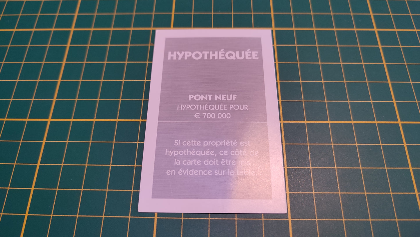 Titre de propriété Pont neuf pièce détachée jeu de société Monopoly Et si le Monopoly était inventé aujourd'hui #C22