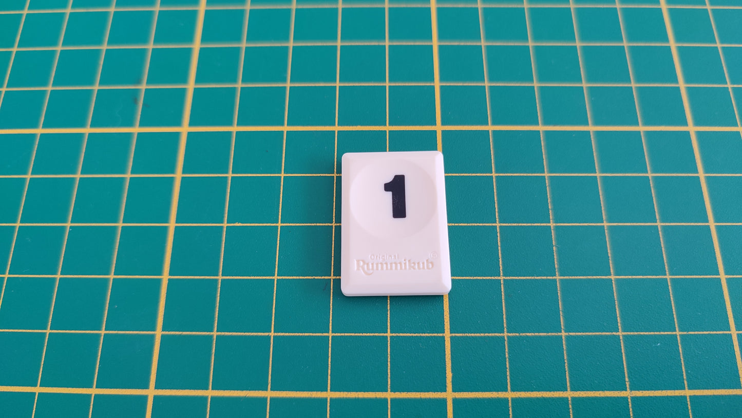 Tuile chiffre 1 un noir pièce détachée jeu de société Rummikub Le rami des chiffres jeu de voyage Hasbro #C68