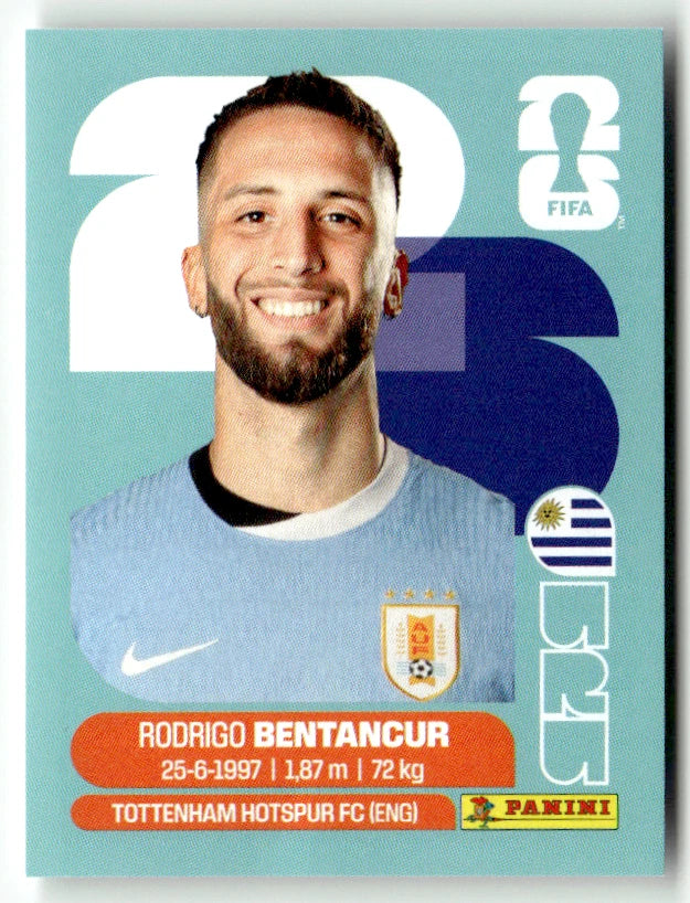 URU 12 Rodrigo Bentancur - Sticker autocollant Panini Coupe du Monde FIFA 2026 Uruguay - Pièce détachée