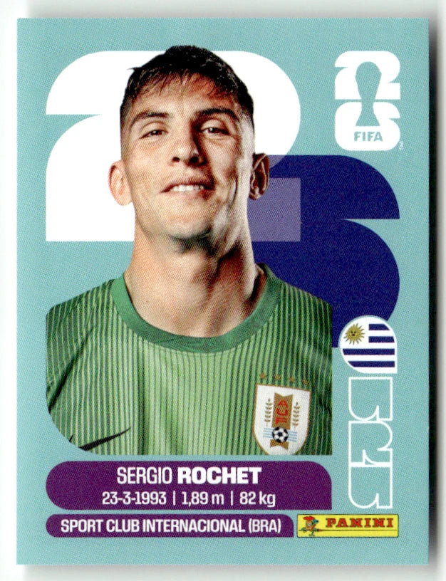 URU 2 Sergio Rochet - Sticker autocollant Panini Coupe du Monde FIFA 2026 Uruguay - Pièce détachée