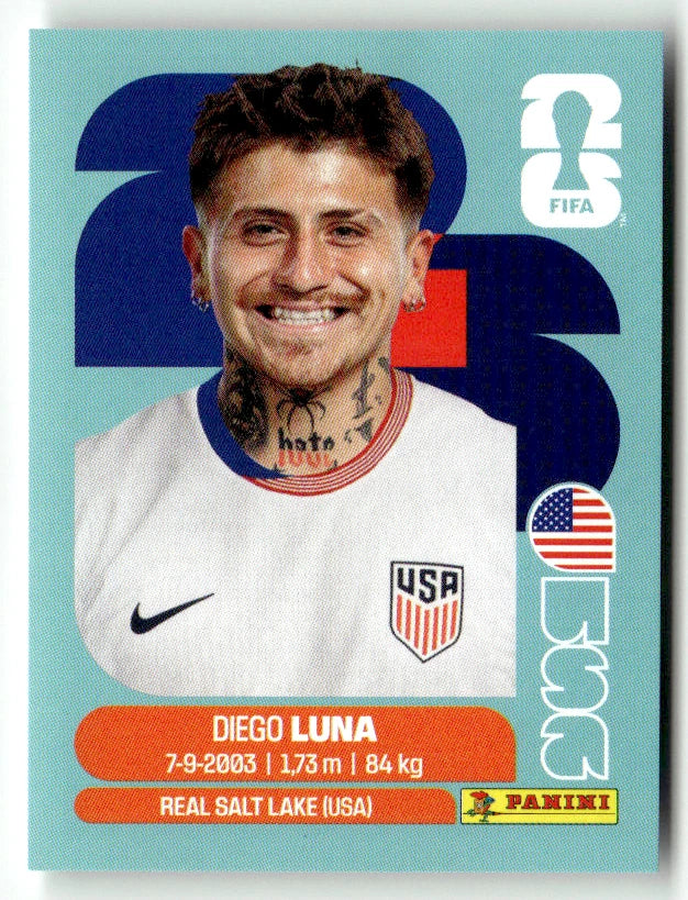 USA 14 Diego Luna - Sticker autocollant Panini Coupe du Monde FIFA 2026 États-Unis - Pièce détachée