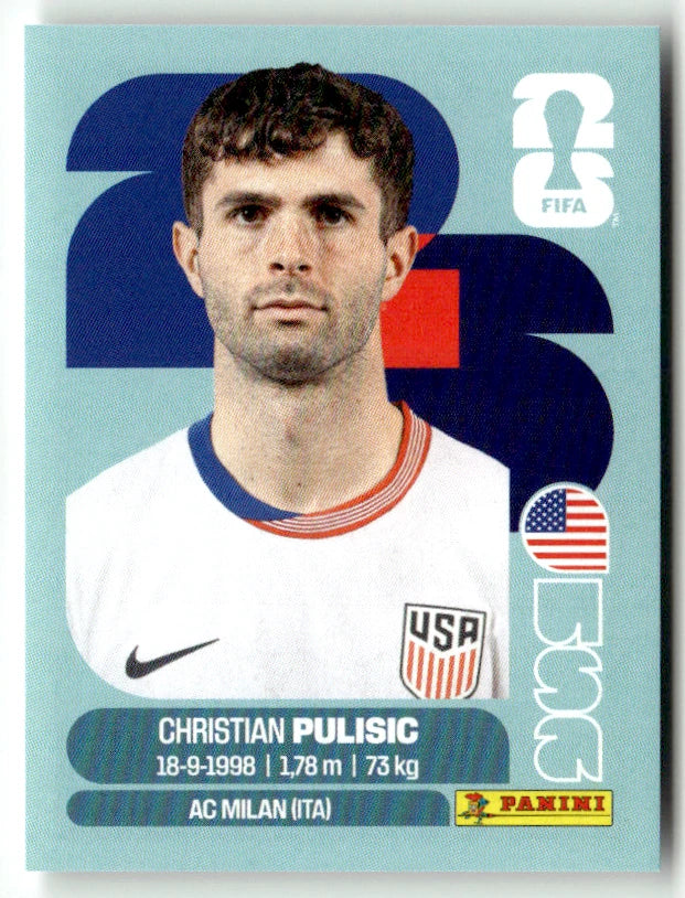 USA 16 Christian PULISIC - Sticker autocollant Panini Coupe du Monde FIFA 2026 États-Unis - Pièce détachée