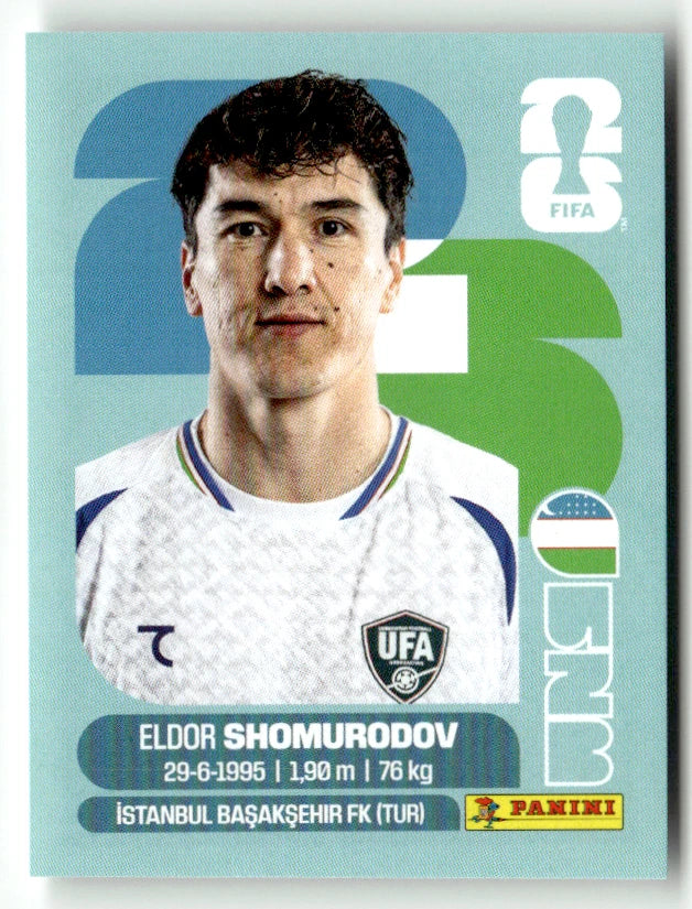 UZB 16 Eldor Shomurodov - Sticker autocollant Panini Coupe du Monde FIFA 2026 Uzbekistan - Pièce détachée
