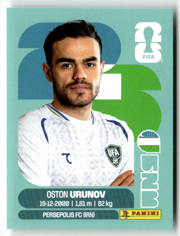 UZB 17 Oston Urunov - Sticker autocollant Panini Coupe du Monde FIFA 2026 Uzbekistan - Pièce détachée