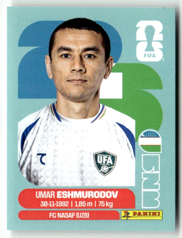 UZB 5 Umar Eshmurodov - Sticker autocollant Panini Coupe du Monde FIFA 2026 Uzbekistan - Pièce détachée