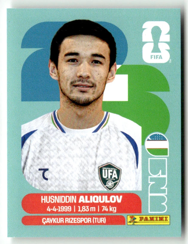 UZB 6 Husniddin Aliqulov - Sticker autocollant Panini Coupe du Monde FIFA 2026 Uzbekistan - Pièce détachée (Copie)