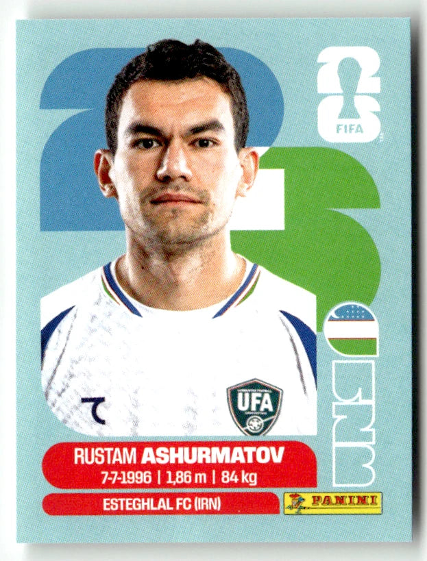 UZB 7 Rustam Ashurmatov - Sticker autocollant Panini Coupe du Monde FIFA 2026 Uzbekistan - Pièce détachée