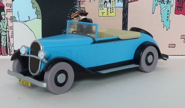 Voiture Tintin N°68 – Décapotable – Le Lotus bleu – Atlas 1/43