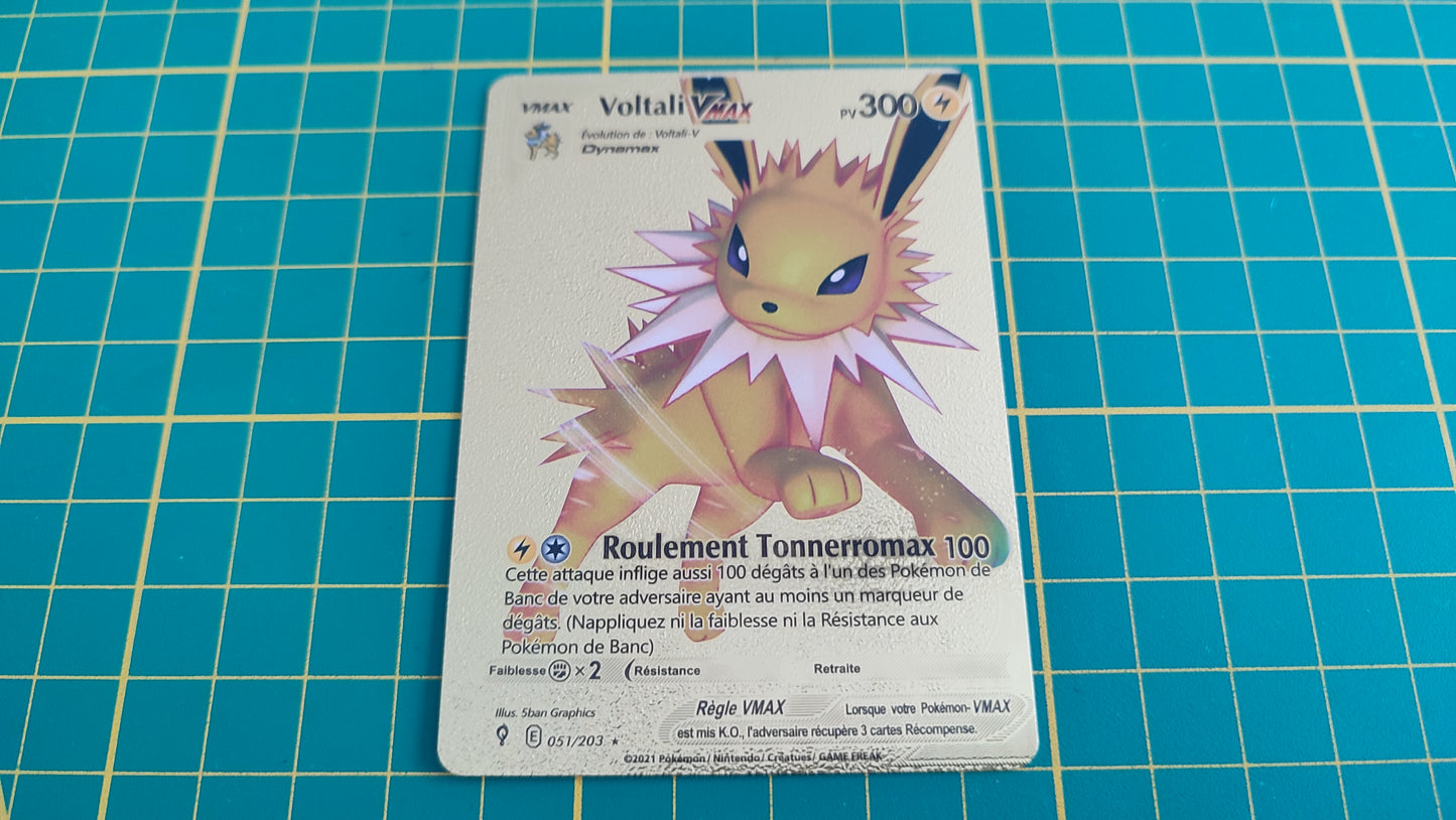 Voltali Vmax carte illustration Pokémon cosplay couleur or française #C17