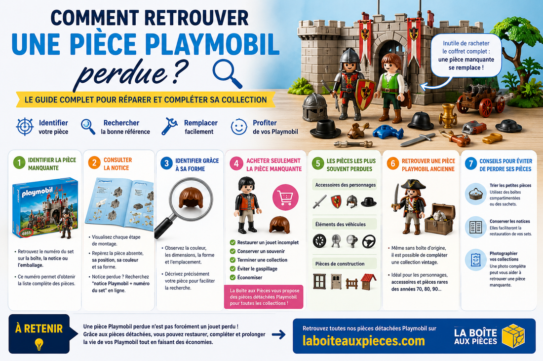 Comment retrouver une pièce Playmobil perdue ? Le guide complet pour réparer et compléter sa collection