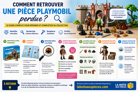 Comment retrouver une pièce Playmobil perdue ? Le guide complet pour réparer et compléter sa collection