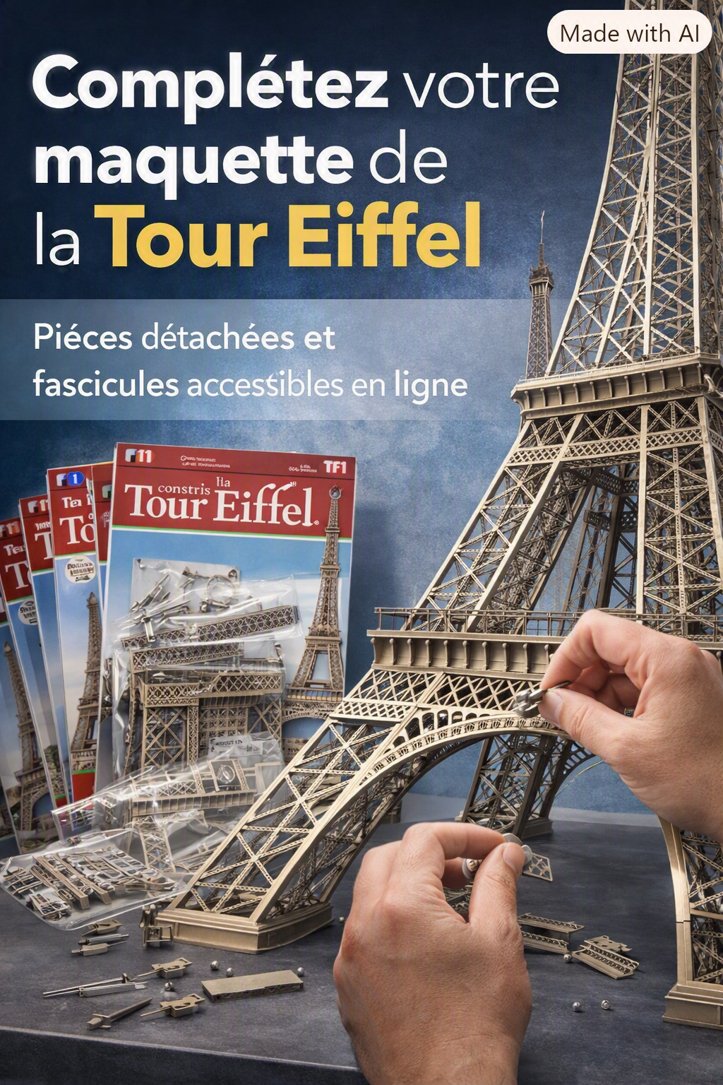 Retrouvez tous les fascicules de la Tour Eiffel TF1 chez Laboîteauxpièces !