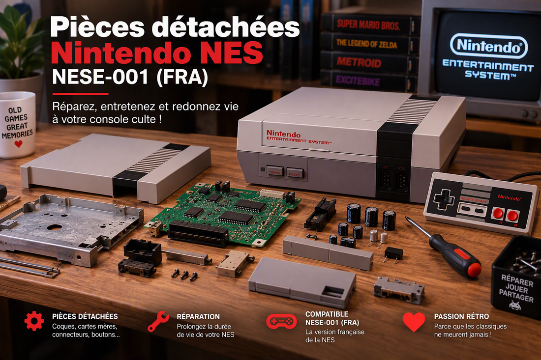 🎮 Les pièces détachées Nintendo NES NESE-001 FRA arrivent sur Laboiteauxpieces !