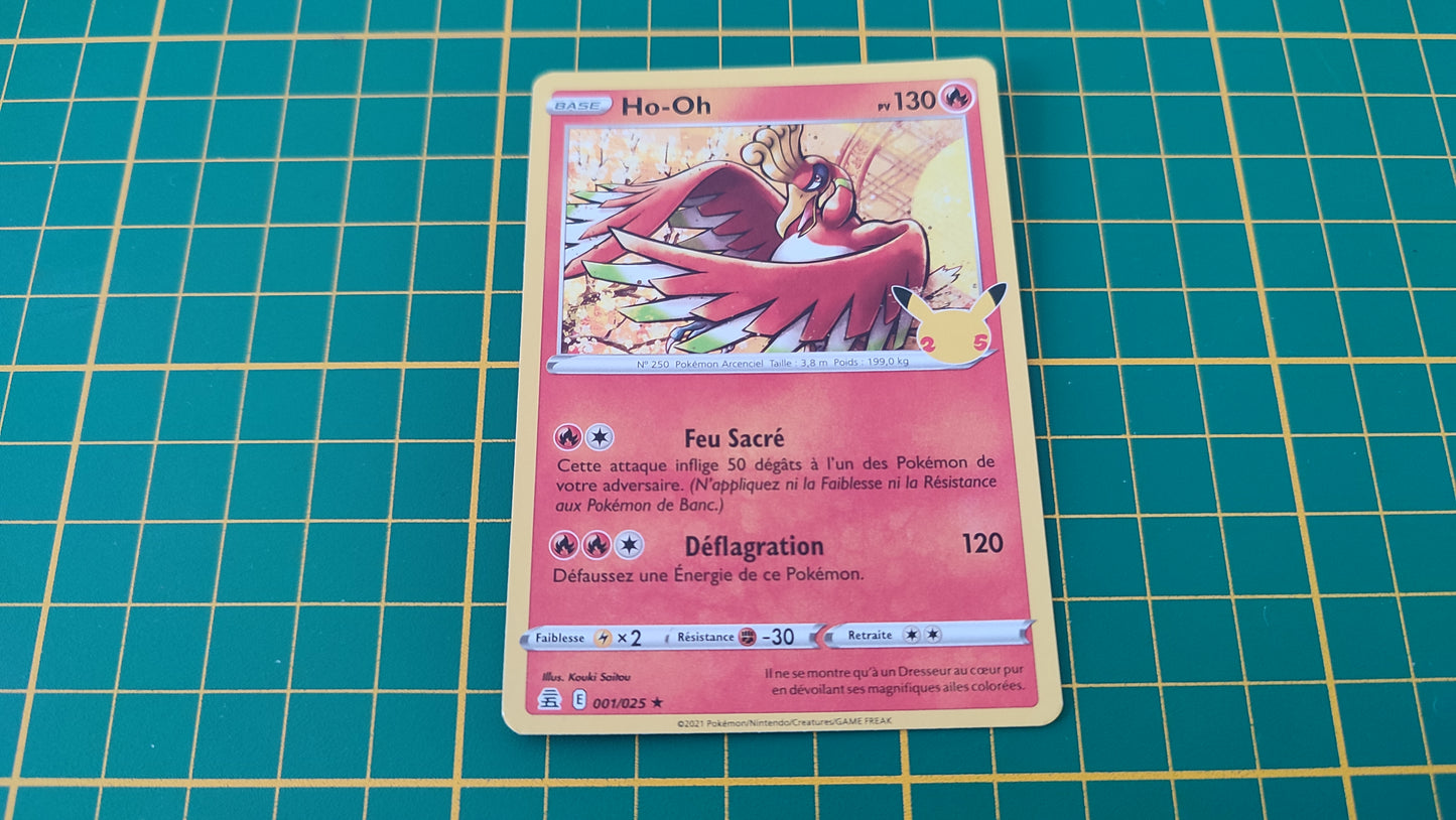 001/025 Carte Pokémon Ho-Oh rare holographique Epée et Bouclier EB07.5 Célébration #B10