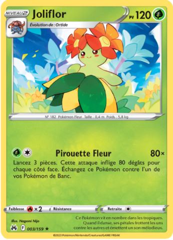 003/159 Carte Pokémon Joliflor rare Epée et Bouclier EB12.5 Zénith Suprême